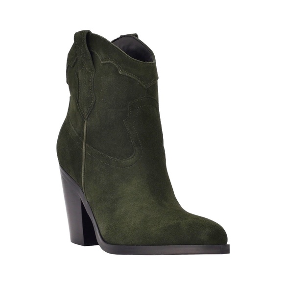 MARC FISCHER Gona Western Booties Dark Green Sz 8.5 Original Price $239 - Picture 2 of 9